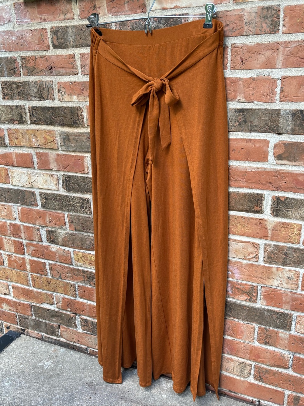 Garnet Hill Tie Front Wide Leg  Wrap Around Pants .Lycocell,Spandex. Size Medium